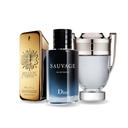 Combo 3 parfums - 1 Million Parfum Paco Rabanne, Sauvage Dior et Invictus Paco Rabanne