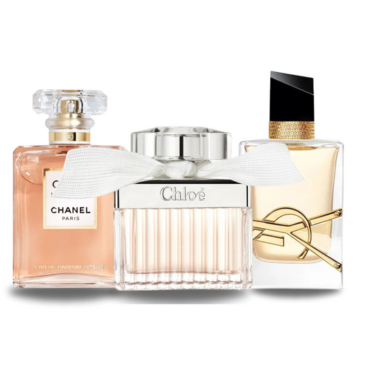 Combo 3 parfums - Coco Mademoiselle Chanel, Libre Yves Saint Laurent et Chloé Signature