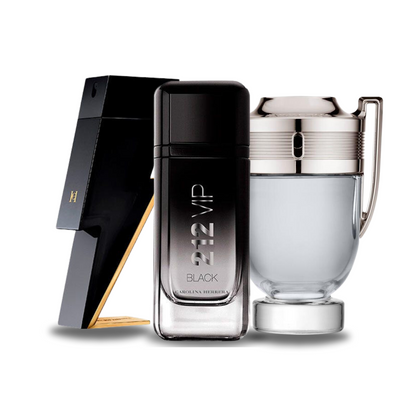 Combo 3 parfums - Bad Boy Carolina Herrera, 212 Vip Black Carolina Herrera et Invictus Paco Rabanne