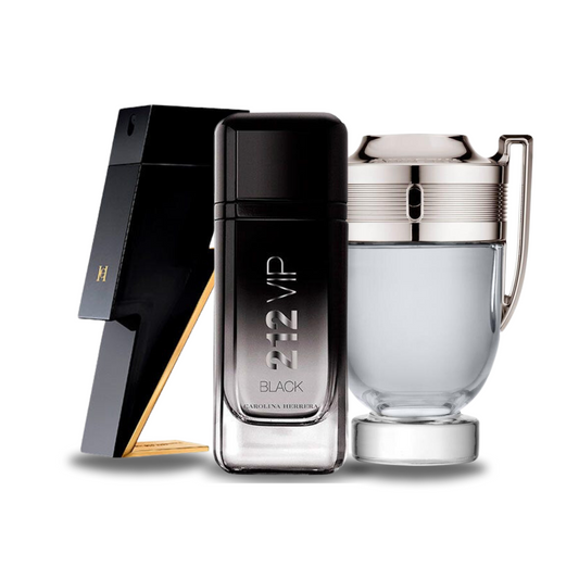 Combo 3 parfums - Bad Boy Carolina Herrera, 212 Vip Black Carolina Herrera et Invictus Paco Rabanne